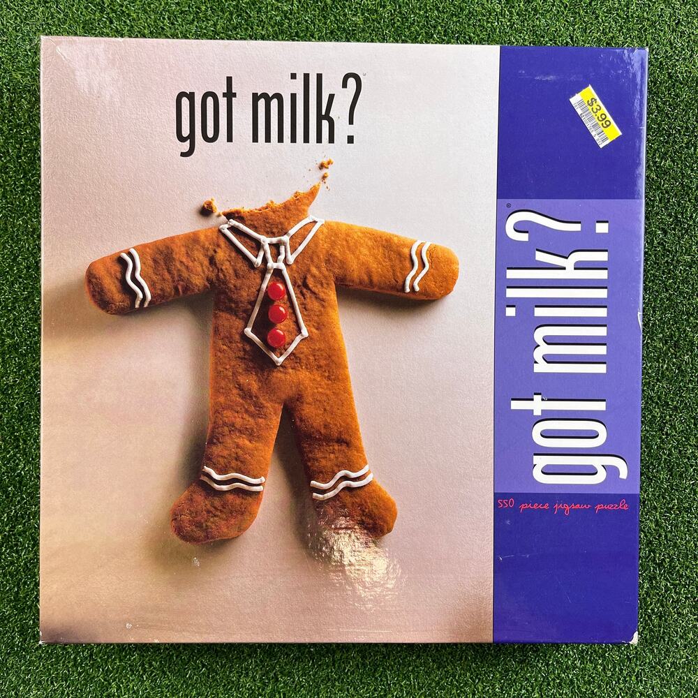 Got Milk? Bite Head Christmas Gingerbread Cookie 550 pc Jigsaw Puzzle NIB
